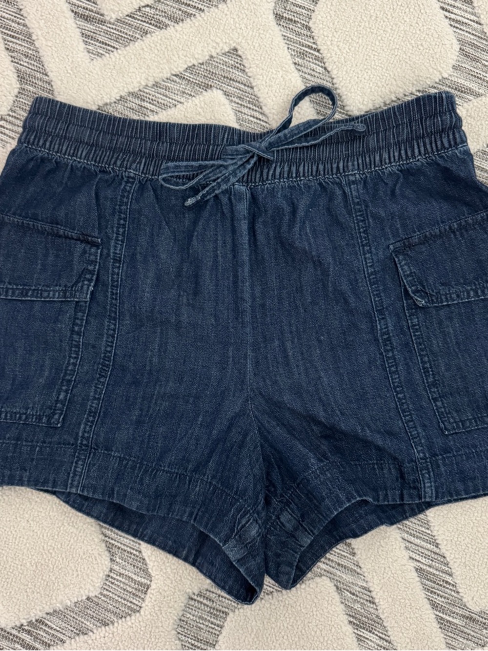 NWT Women's Dark Blue Drawstring Denim Shorts